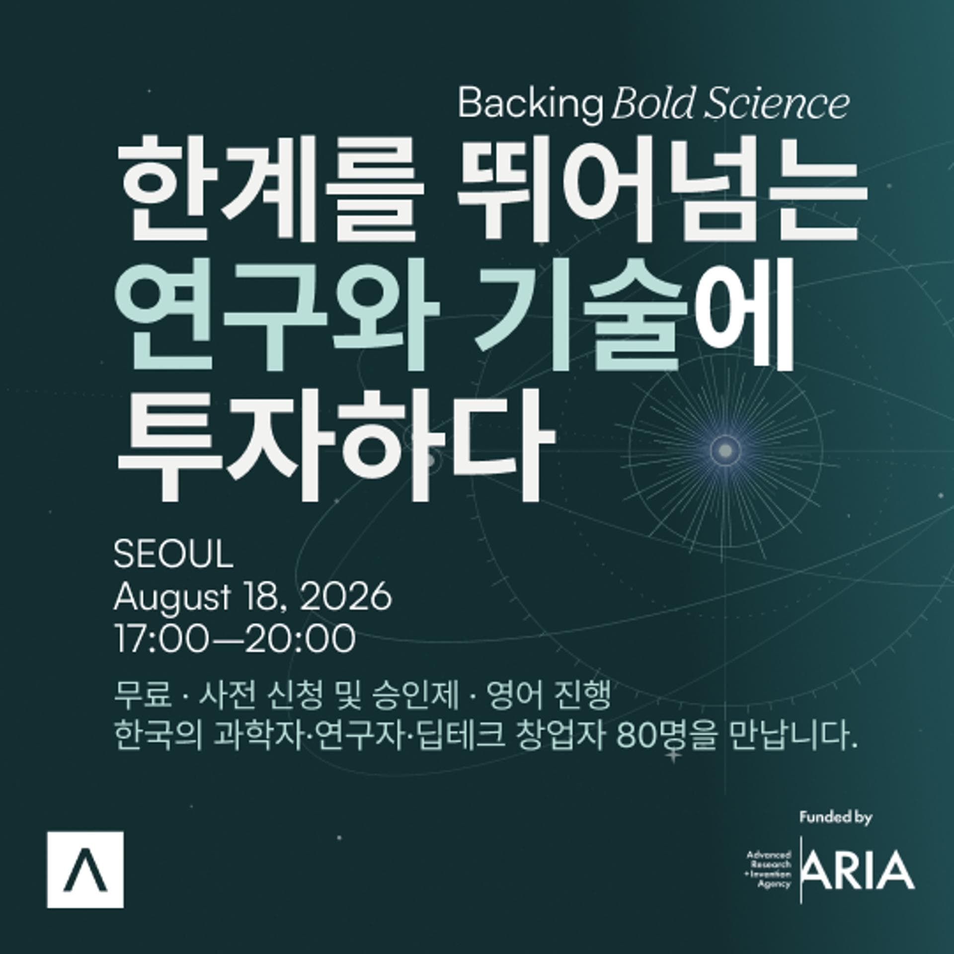Backing Bold Science, hosted by ARIA and Antler Korea