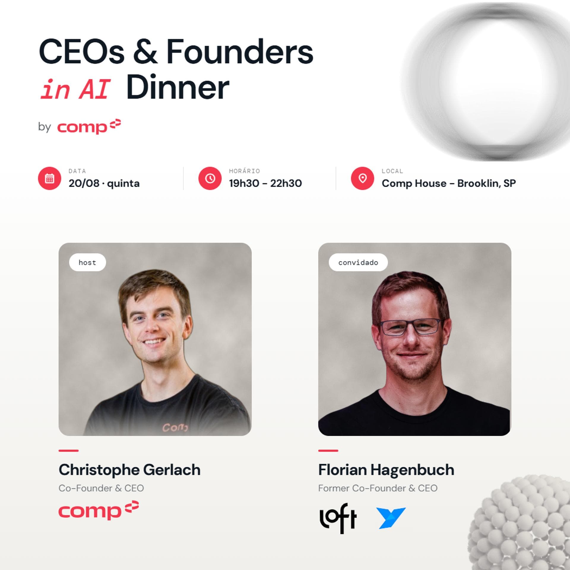 CEOs & Founders Dinner | Florian Hagenbuch (Canary) | 20 de Agosto