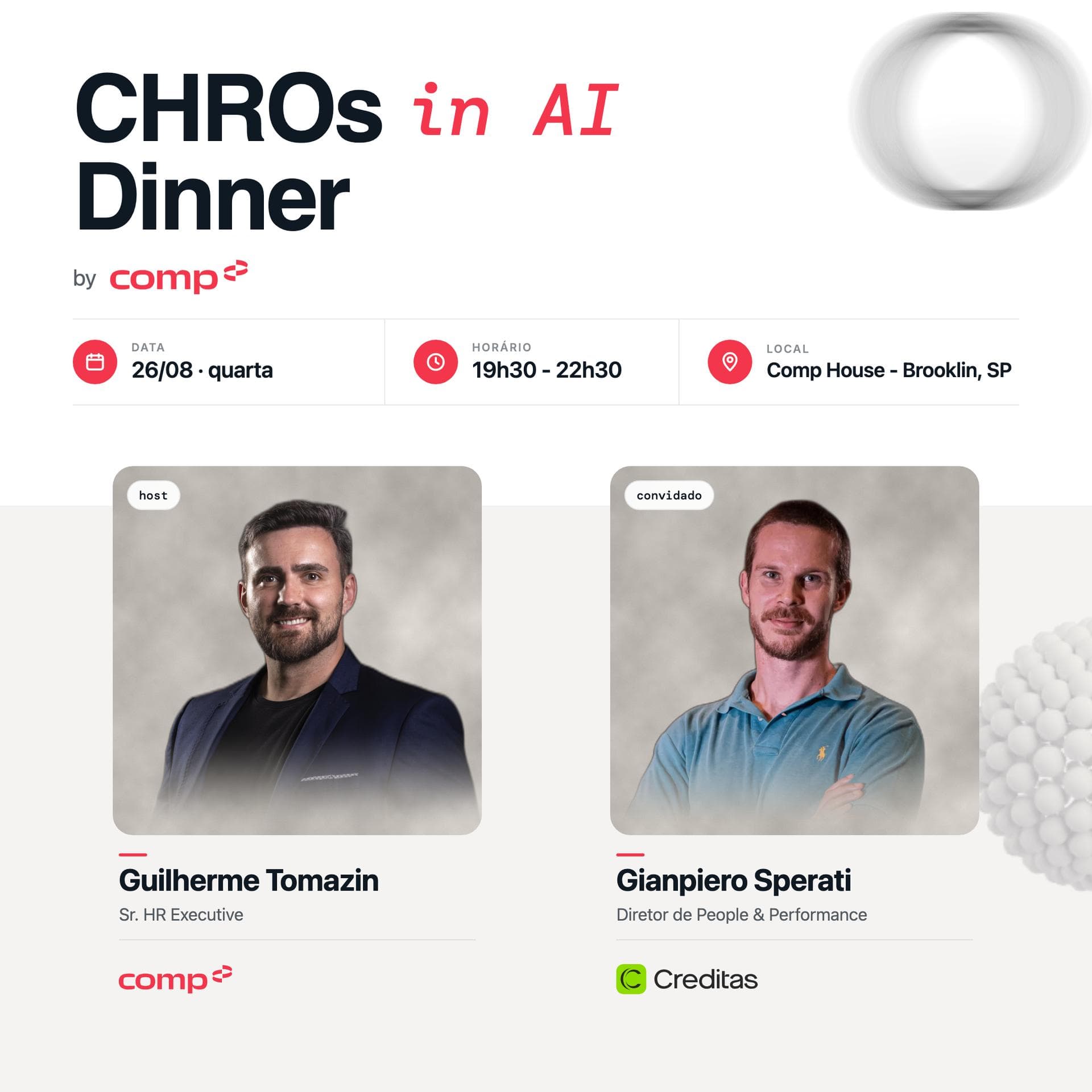 CHROs in AI dinner | Gianpiero Sperati (Creditas) | 26 de Agosto