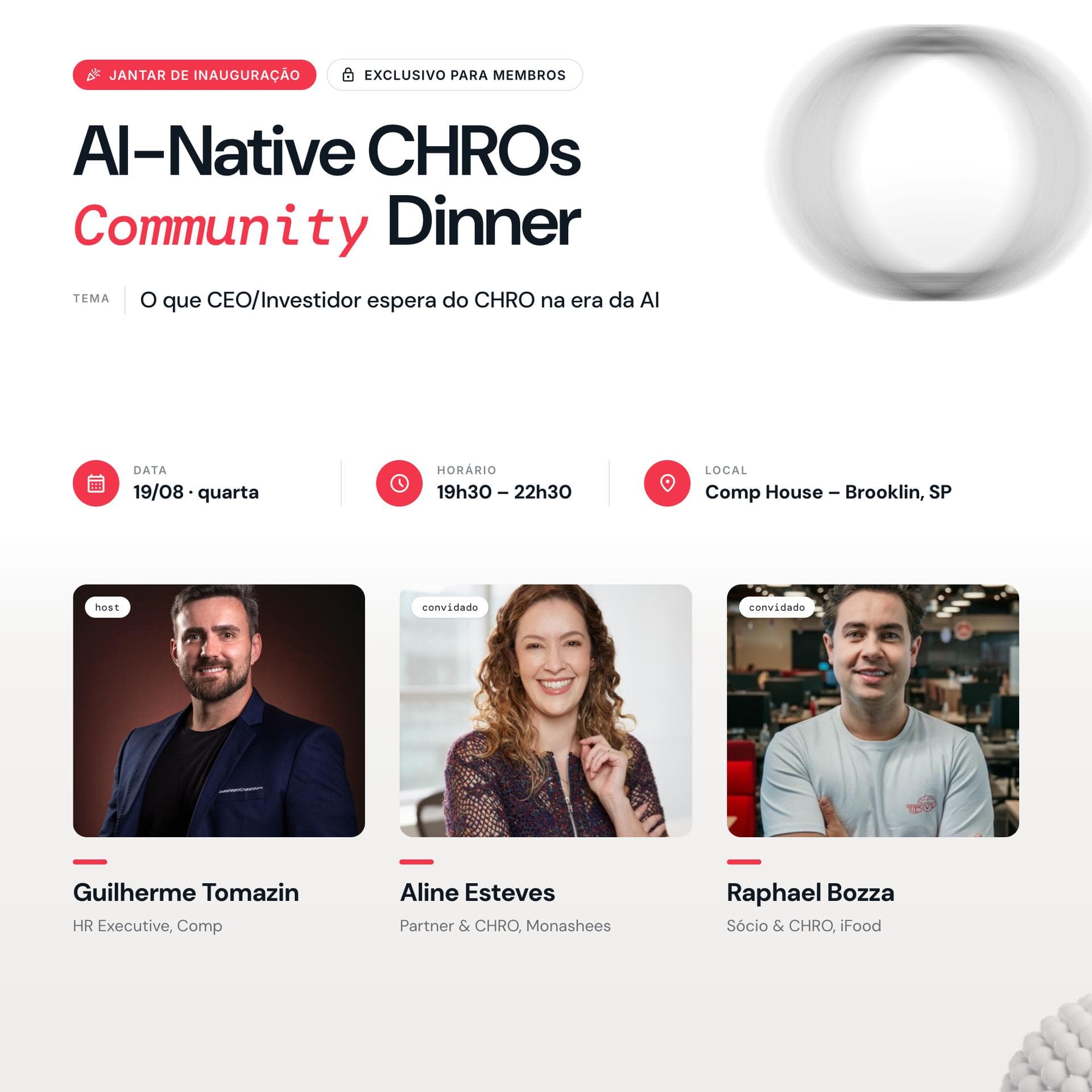 Jantar de Inauguração: Comunidade AI-Native CHROs